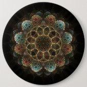 神聖な密教のフラクタル妖精のオーナメント 缶バッジ (正面)