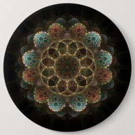 神聖な密教のフラクタル妖精のオーナメント 缶バッジ