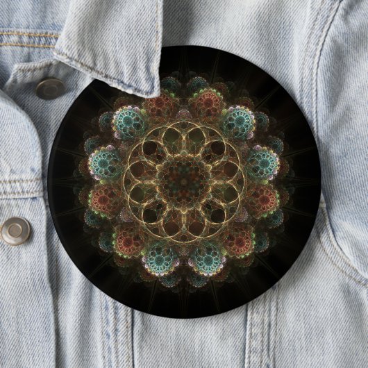 神聖な密教のフラクタル妖精のオーナメント 缶バッジ (インサイチュ)