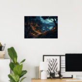 神聖な寺院への曲がりくねった山の階段 ポスター (ホームオフィス)