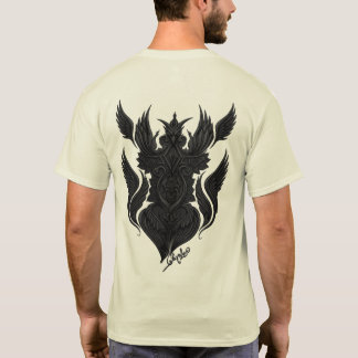 神聖な対称: 凝った黒と白 Tシャツ