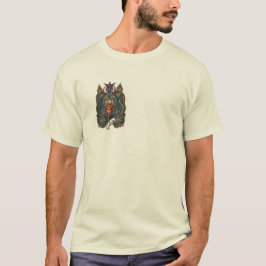 神聖な対称: 凝った黒と白 Tシャツ