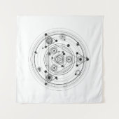 神聖な幾何学および幾何学的な錬金術のデザイン タペストリー (正面(横))