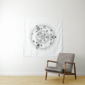 神聖な幾何学および幾何学的な錬金術のデザイン タペストリー (インサイチュ(横))