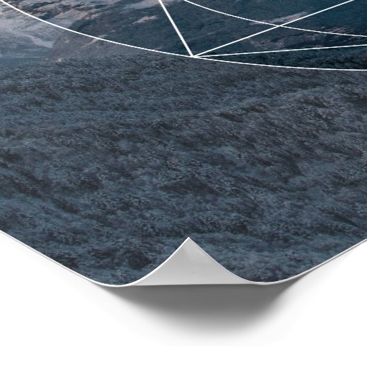 神聖な幾何学と山 ポスター (角)