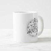神聖な幾何学と幾何学的な錬金術デザイン ジャンボコーヒーマグカップ (正面右)