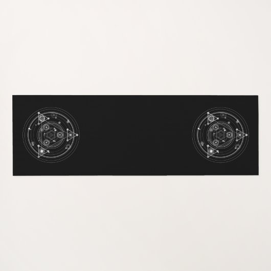 神聖な幾何学のスタイルの黒の五芒星 ヨガマット (裏面(横))