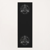 神聖な幾何学のスタイルの黒の五芒星 ヨガマット (正面)