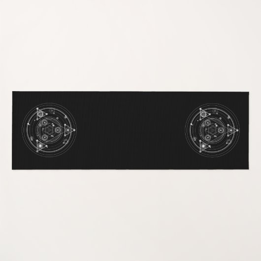 神聖な幾何学のスタイルの黒の五芒星 ヨガマット (正面(横))