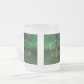 神聖な幾何学の精神的な立方体の芸術 フロストグラスマグカップ (正面左)