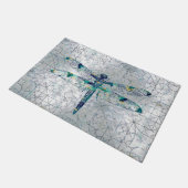 神聖な幾何学パターンの宝石用原石のトンボ ドアマット (アングル)