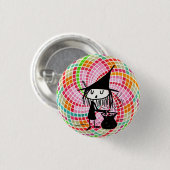 神聖な幾何学ボタンを持つよい魔法使い 缶バッジ (正面&裏面)