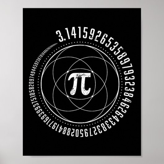 神聖な幾何学Pi数学サイエンスステム3.14 Pi日3 ポスター (正面)