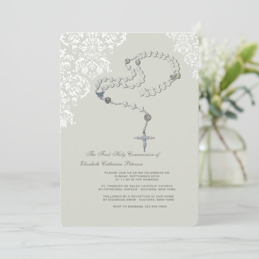 神聖な数珠の宗教招待状 招待状 (スタンド正面)