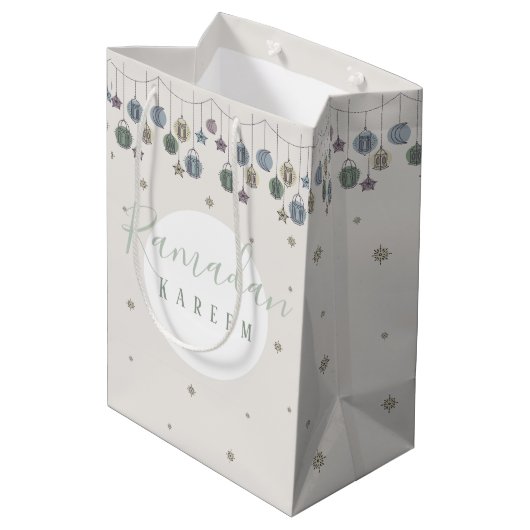 神聖な月のラマダーンKareemのギフトバッグ ミディアムペーパーバッグ (裏面アングル)