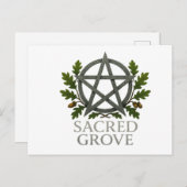神聖な森のペンタグラム ウィカン ポストカード (正面/裏面)