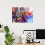 神聖な水を思い出す象 ポスター (ホームオフィス)