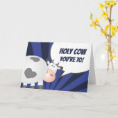 神聖な牛あなたは70上おもしろいザヒル誕生日 カード (黄色い花)