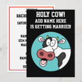 神聖な牛のカートゥーンバチェラーパーティー招待状 招待状 (正面/裏面)