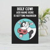 神聖な牛のカートゥーン独身パーティーの招待状 招待状 (スタンド正面)