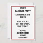 神聖な牛のカートゥーン独身パーティーの招待状 招待状 (裏面)