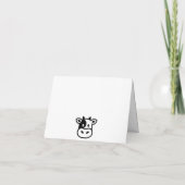 神聖な牛のキュートなモダンな子供の誕生日パーティー サンキューカード (裏面)