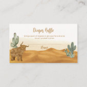 神聖な牛サボテン砂漠おむつラッフルベビーシャワー エンクロージャーカード (正面)