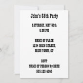 神聖な牛 65歳の誕生日 面白い漫画の招待状 招待状 (裏面)