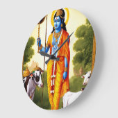 神聖な瞬間:ラムBhagwan壁時計と神 ラージ壁時計 (傾斜)