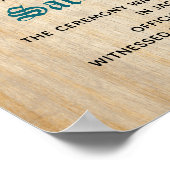 「神聖な約束」Boho WeddingCertificate(ボホ素朴ウェディング証明書) ポスター (角)