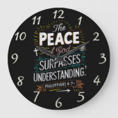 神聖な聖なる書物、 経典装飾シャツ ラージ壁時計 (正面)