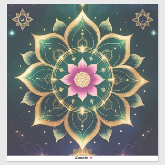 神聖な蓮の月のマンダラシアルオーラ シール (シート)