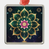 神聖な蓮の月のマンダラシアルオーラ メタルオーナメント (正面)