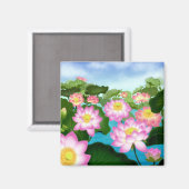 神聖な蓮の花 マグネット (正面/裏面)