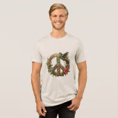 神聖な調和:オームの曼荼羅 トライブレンドTシャツ (正面全面)