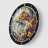 神聖な輝きステンドグラス天使の壁 ラージ壁時計 (傾斜)