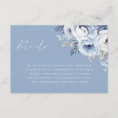 神聖な青のゴージャスな花の結婚式の詳細 エンクロージャーカード (正面)
