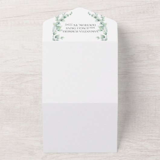 神聖な高地の牛の赤ちゃんシャワーふくらはぎ水色 オールインワン招待状 (外側)