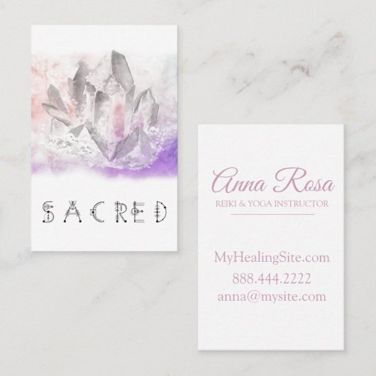 神聖な*~*の水彩画のクリスタル療法の芸術 名刺 (正面/裏面)