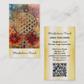 *~*神聖なAP92ヨガQR金ゴールド花の生命霊気 名刺 (正面/裏面)