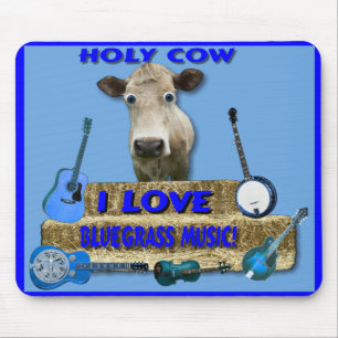 神聖なCOW-I愛BLUEGRASS-MOUSEPAD マウスパッド