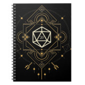神聖なD20サイコロミニマリスト幾何学テーブルトップRPG ノートブック (正面)
