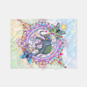 神聖なHenna象 フリースブランケット (正面(横))