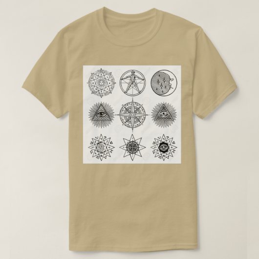 神聖シンボルのアイコンとベクトル Tシャツ (デザイン正面)