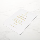 神聖ジェイン・マハーヴェール結婚ミニマリスト 箔招待状 (回転した状態)
