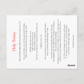 神聖トリニティ祈りの言葉カード ポストカード (裏面)