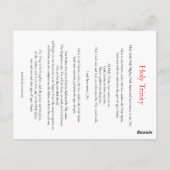 神聖トリニティ祈りの言葉カード ポストカード (裏面)