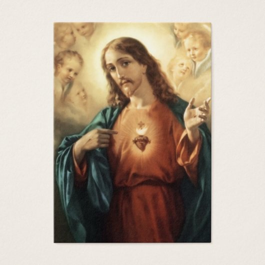 神聖ハート葬儀記念祈りの言葉神聖カード (正面)