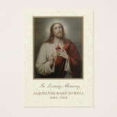 神聖ハート葬祭記念祈りの言葉カード (正面)