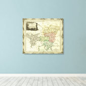 神聖ローマ帝国地図オーストリアのサークル キャンバスプリント (インサイチュ (ウッドフロア))
